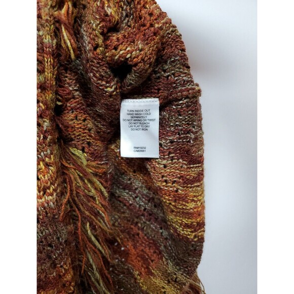 ALFRED DUNNER Petite S - M Sweater Poncho Cape Fringe Autumn Palette - Picture 7 of 14